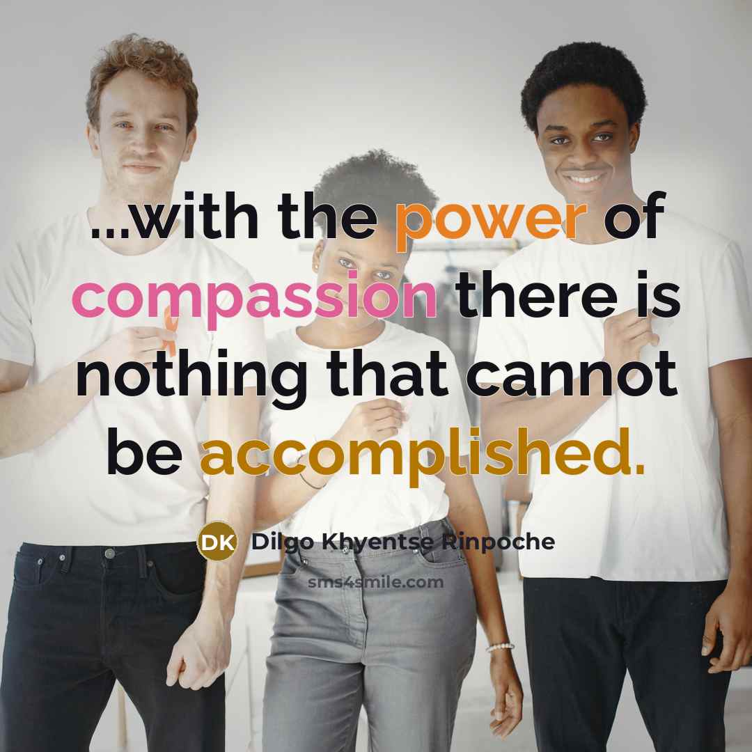 “...with the power of compassion there is nothing that cannot…” quote by Dilgo Khyentse Rinpoche