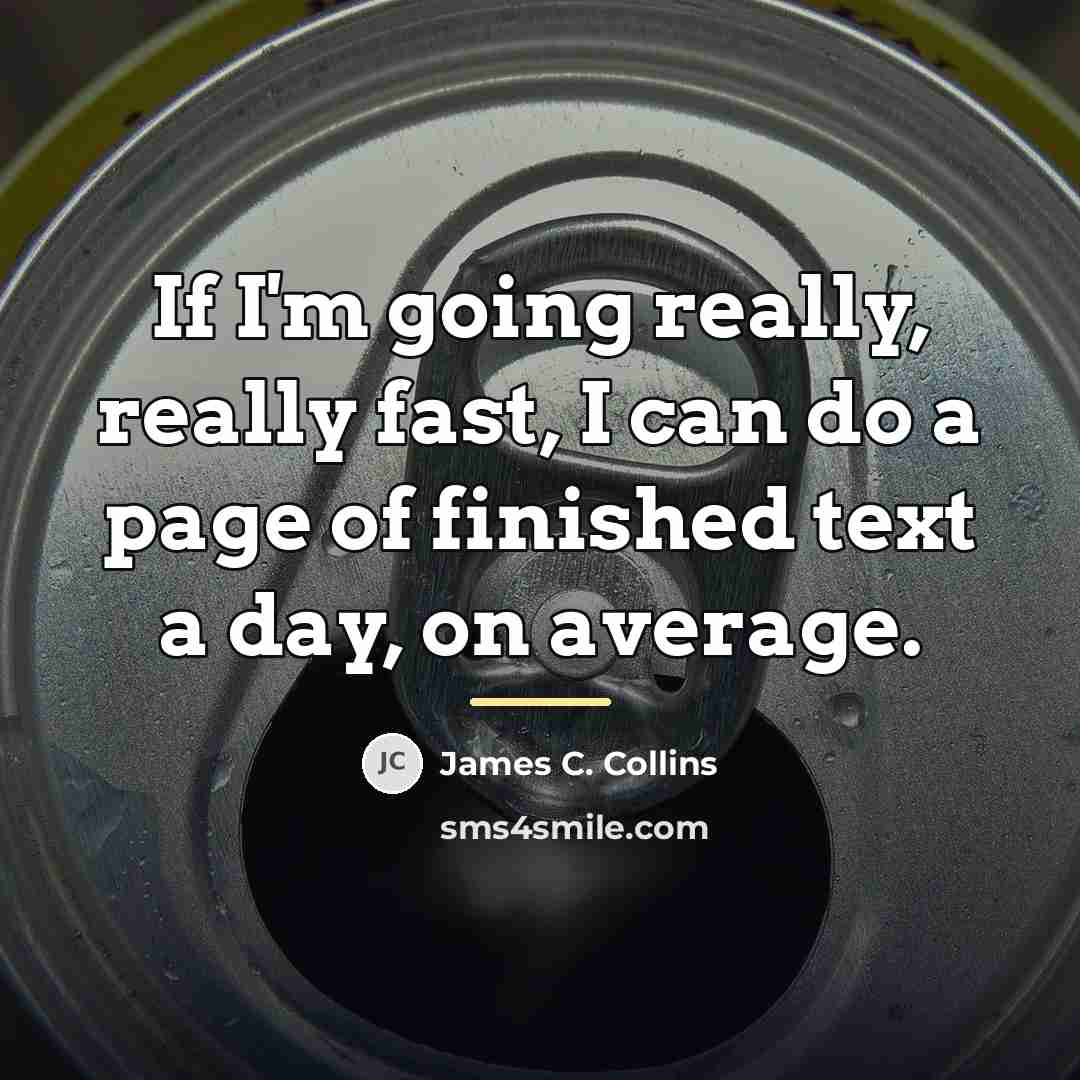 “If I'm going really, really fast, I can do a…” quote by James C. Collins
