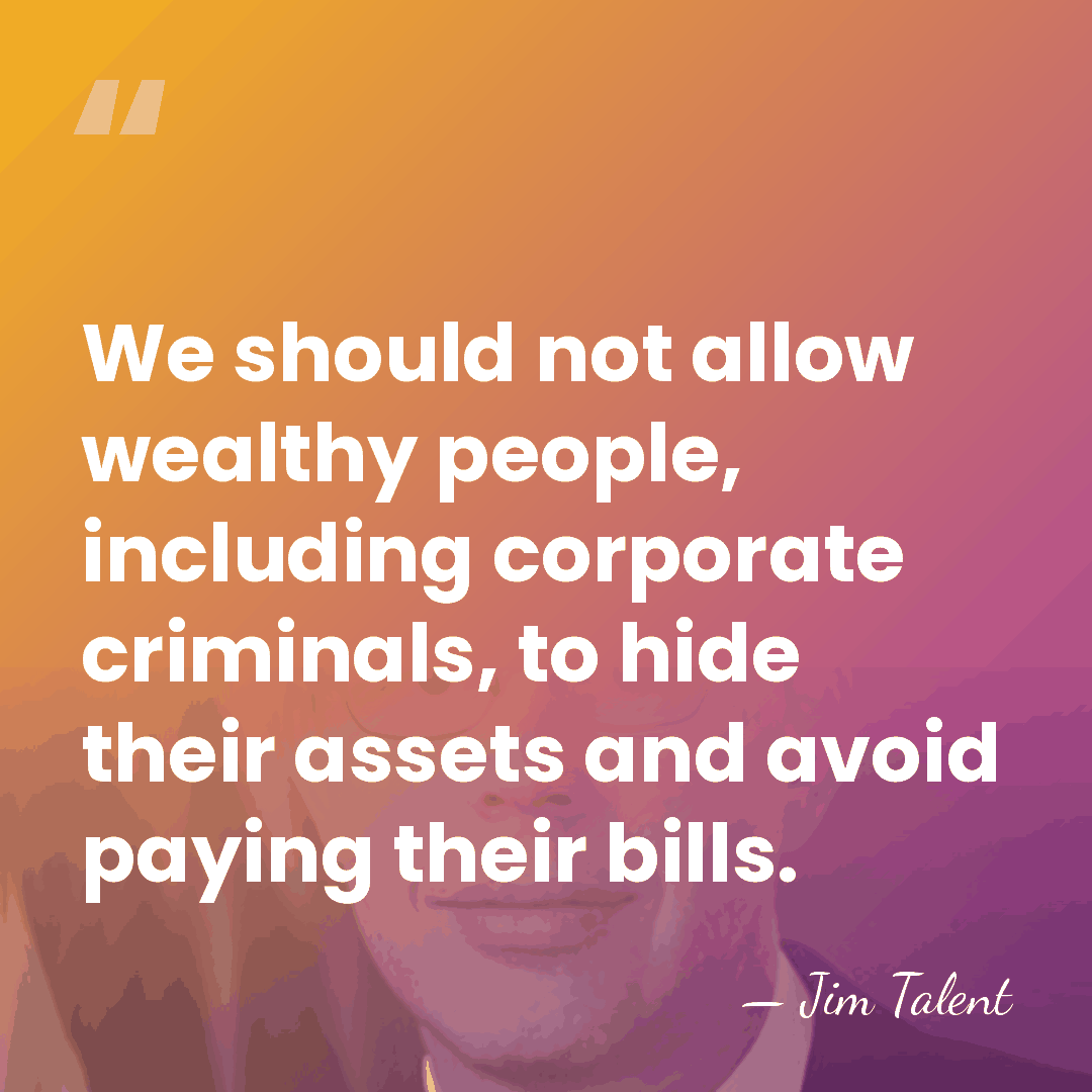 We should not allow wealthy people, including corporate criminals, to hide their&hellip; - Jim Talent