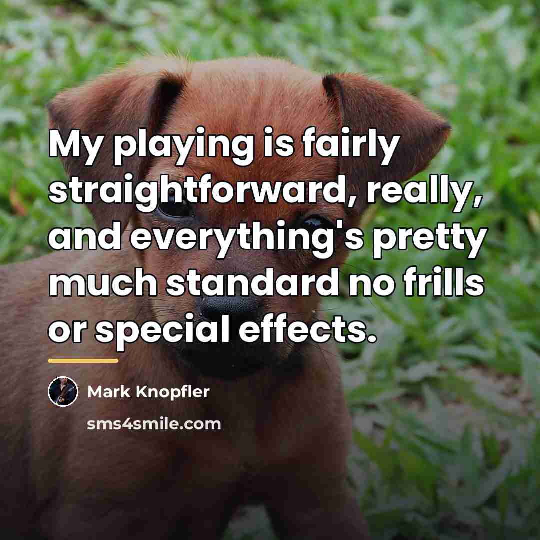 “My playing is fairly straightforward, really, and everything's pretty much…” quote by Mark Knopfler