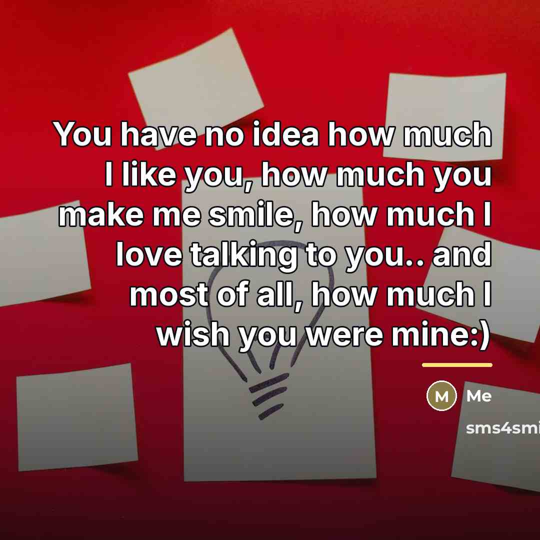 “You have no idea how much I like you, how…” quote by Me