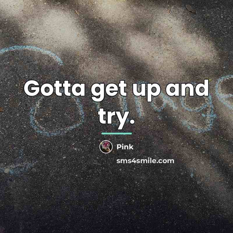 “Gotta get up and try.…” quote by Pink