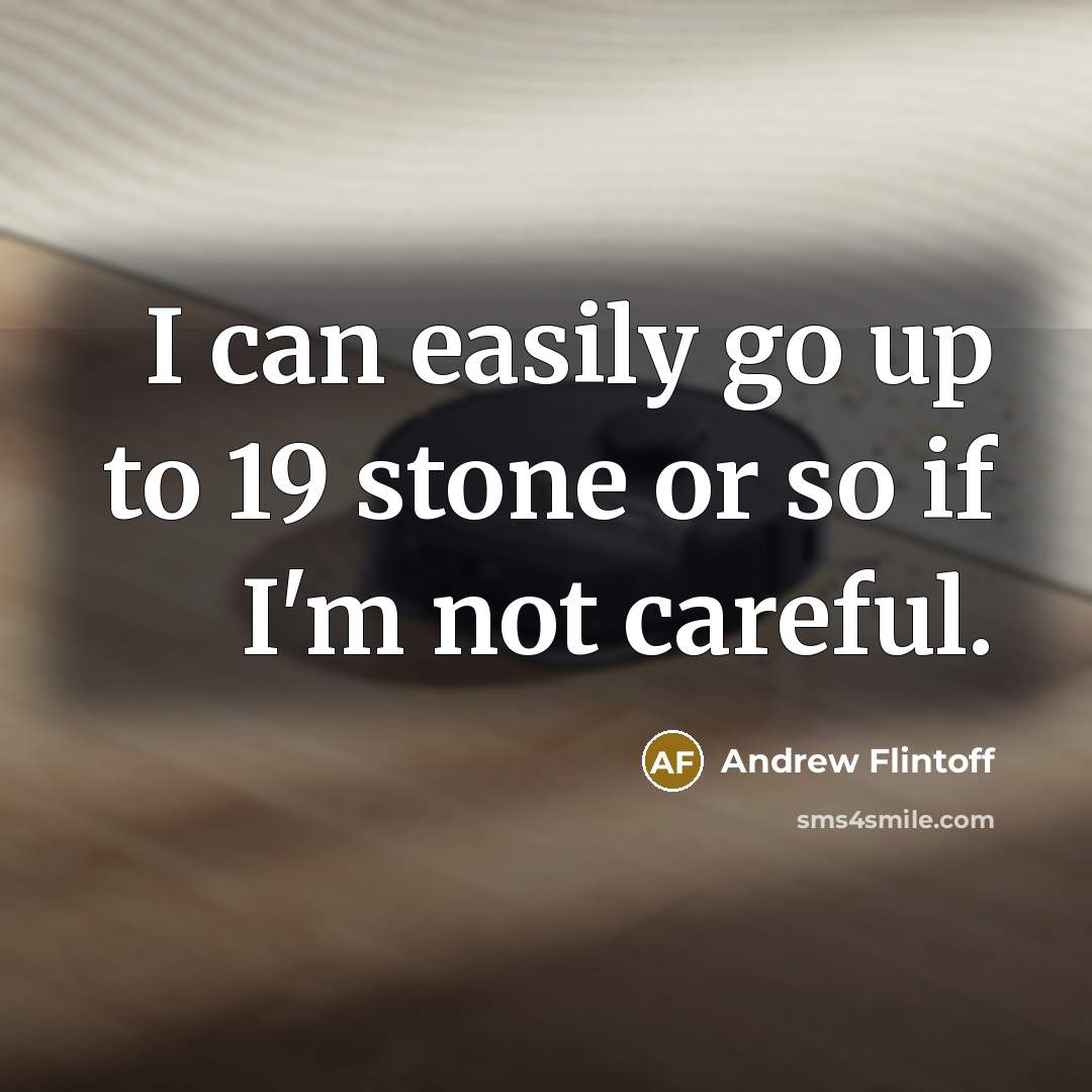 “I can easily go up to 19 stone or so…” quote by Andrew Flintoff