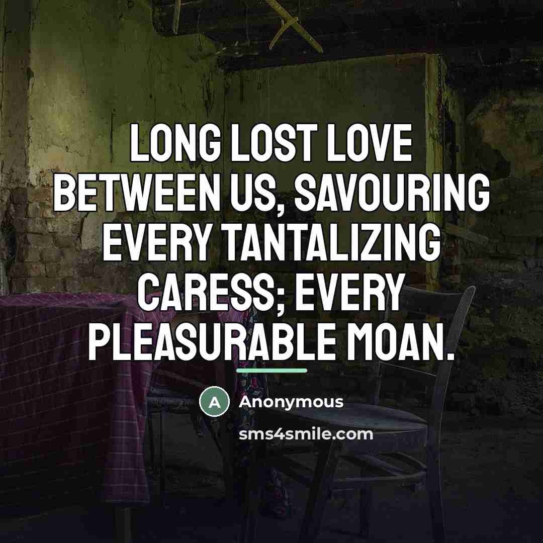 “Long lost love between us, savouring every tantalizing caress; every…” quote by Anonymous