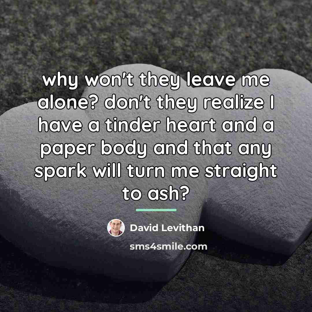 “why won't they leave me alone? don't they realize I…” quote by David Levithan