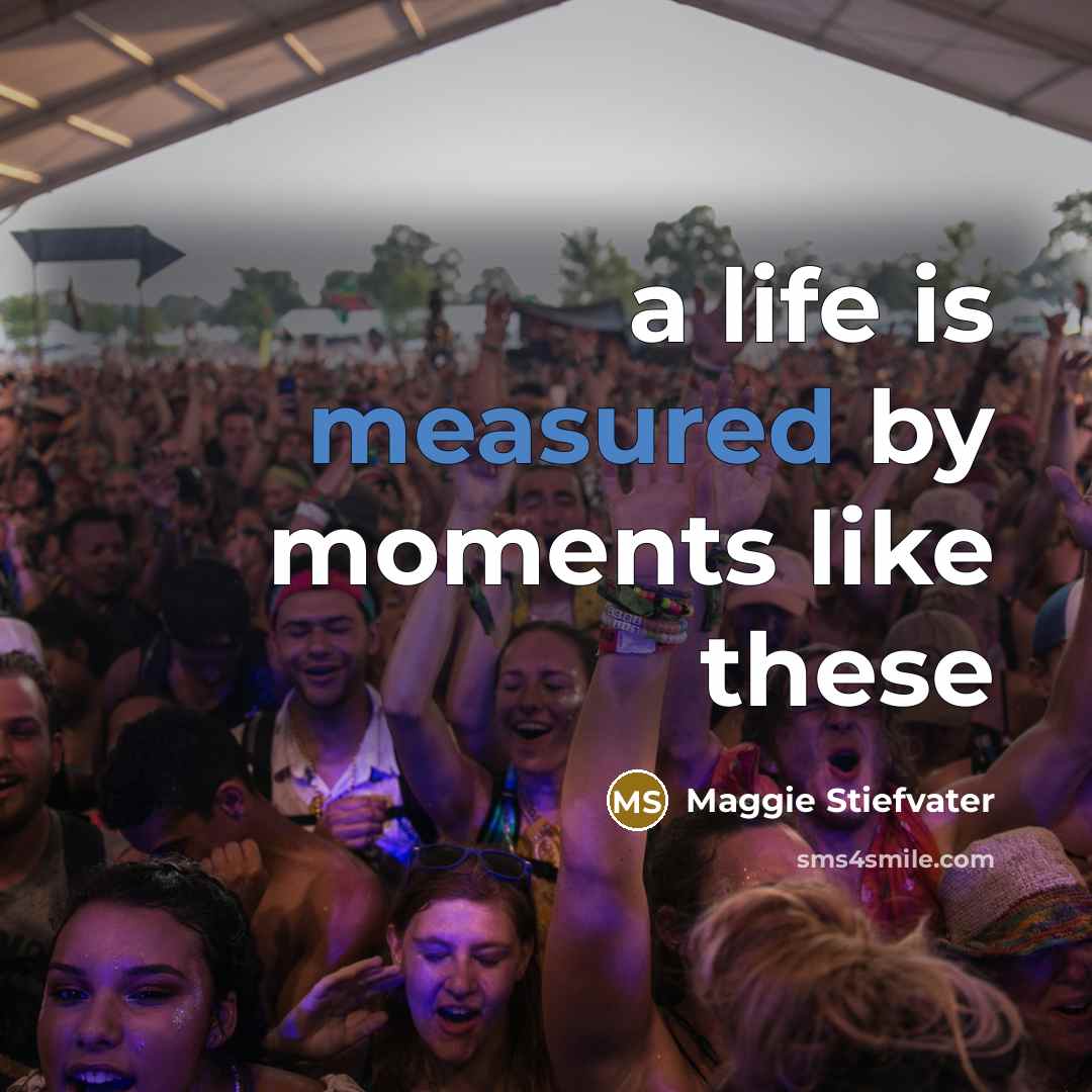 “a life is measured by moments like these…” quote by Maggie Stiefvater