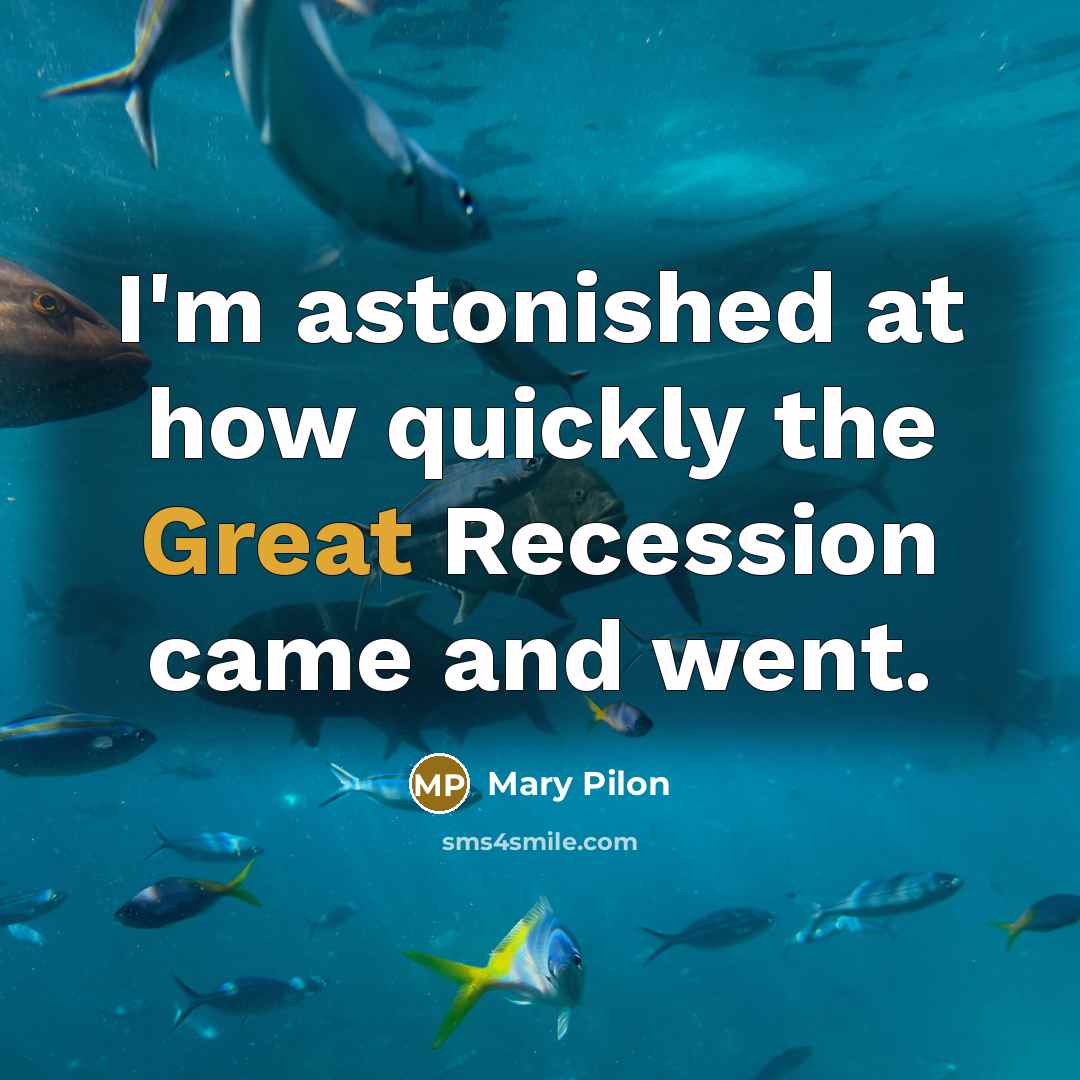“I'm astonished at how quickly the Great Recession came and…” quote by Mary Pilon