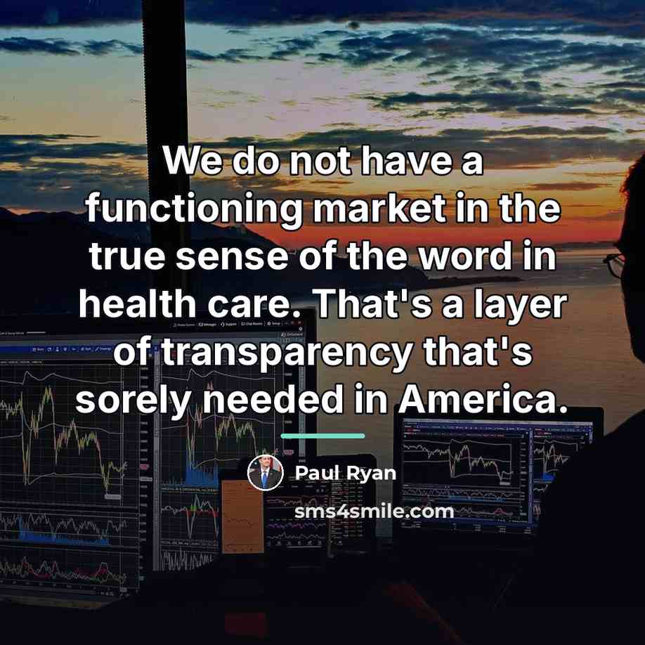 “We do not have a functioning market in the true…” quote by Paul Ryan