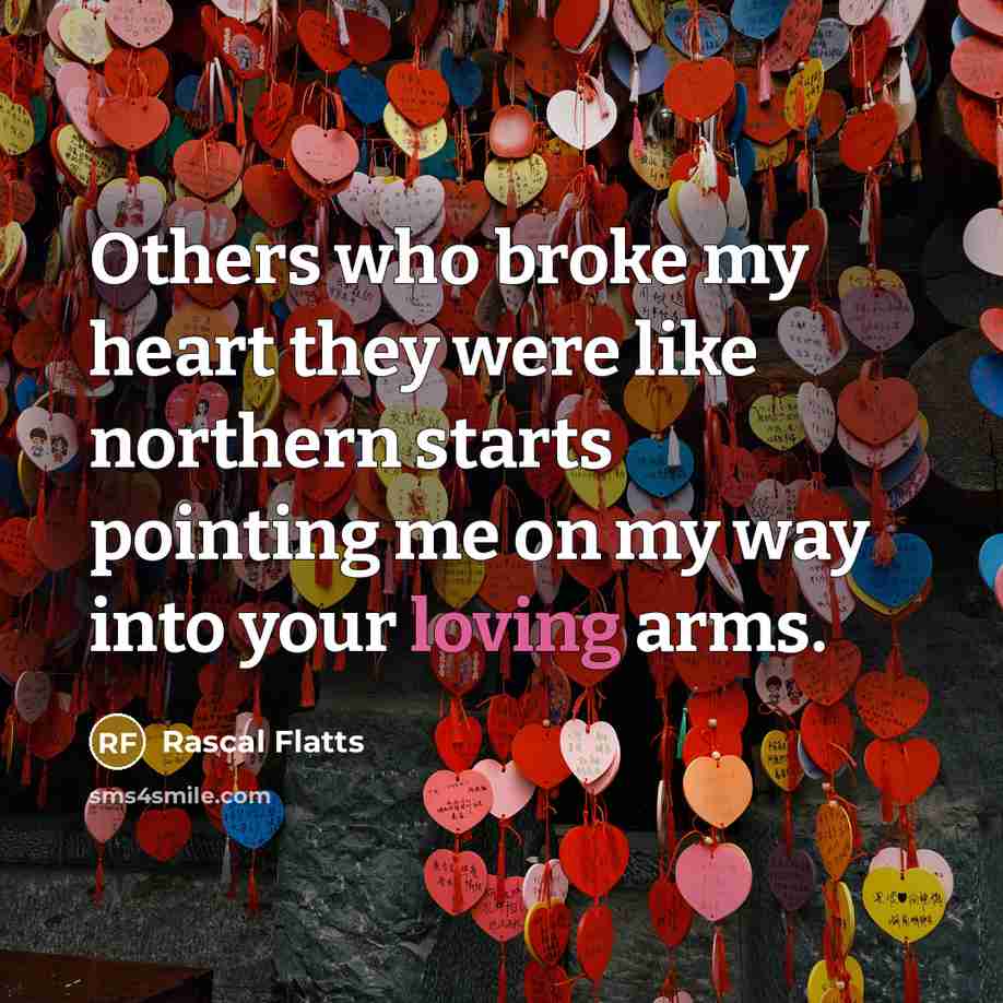 “Others who broke my heart they were like northern starts…” quote by Rascal Flatts