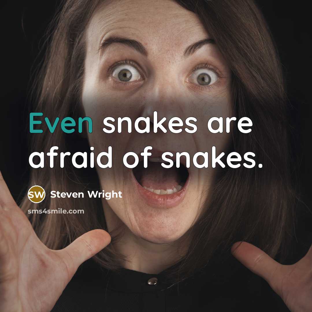 “Even snakes are afraid of snakes.…” quote by Steven Wright