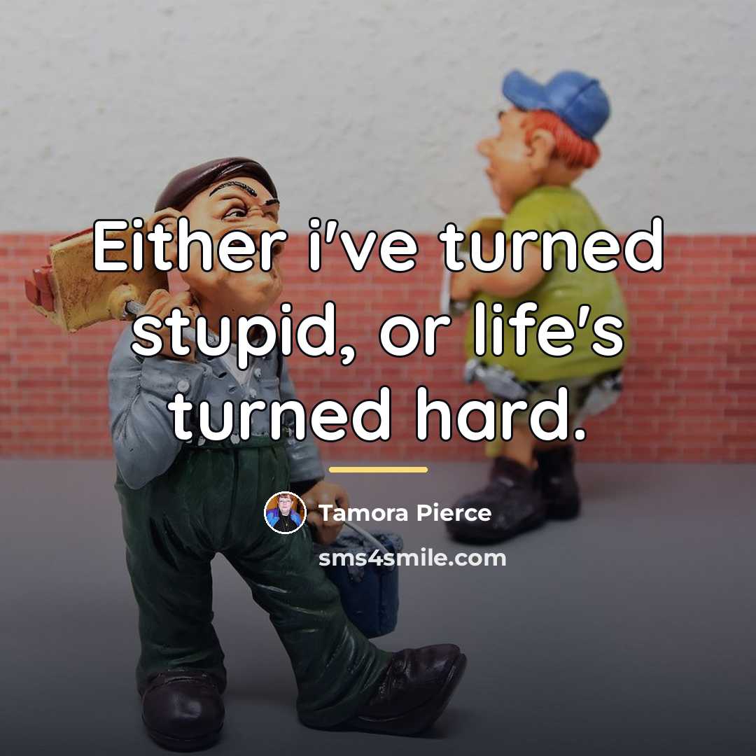 “Either i've turned stupid, or life's turned hard.…” quote by Tamora Pierce