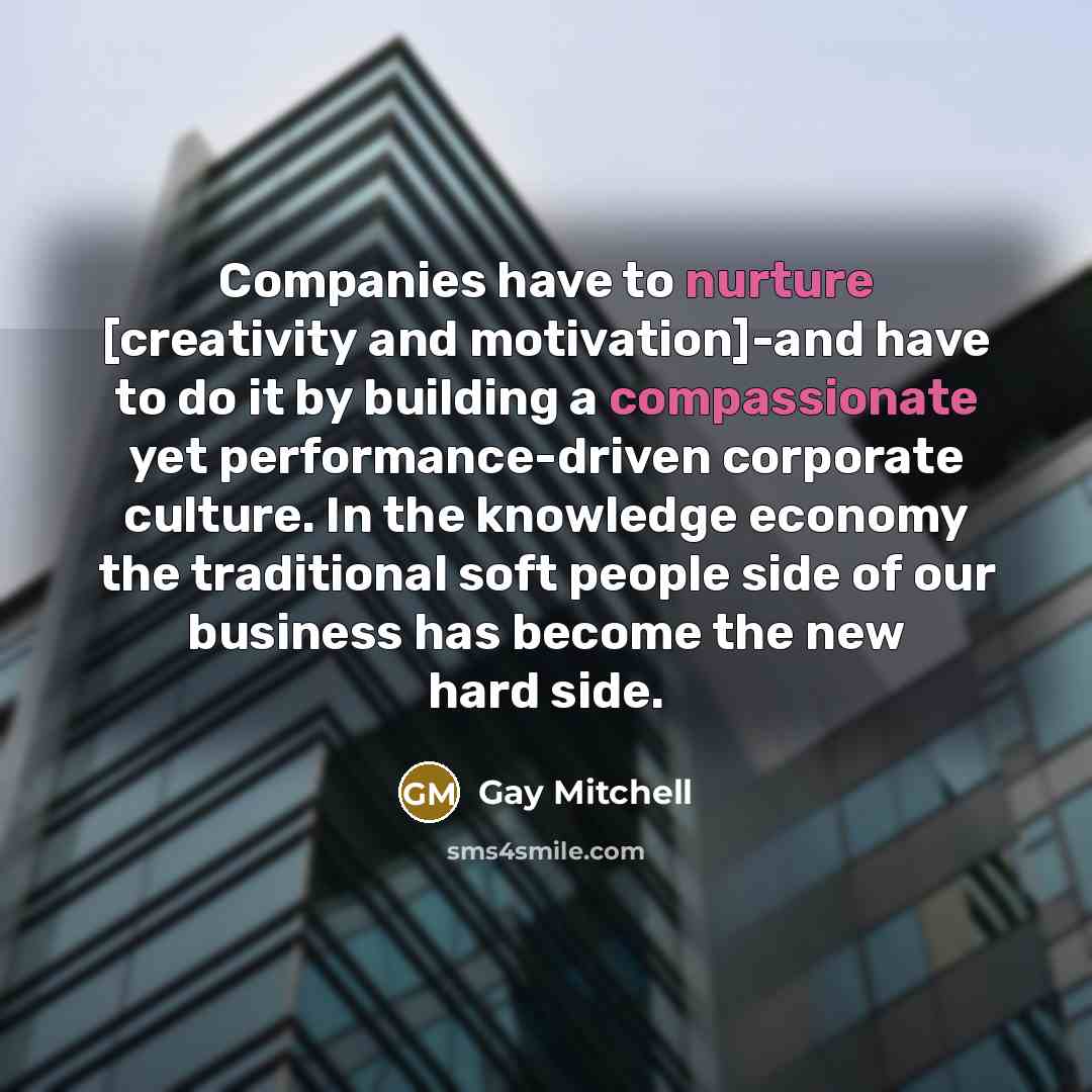 “Companies have to nurture [creativity and motivation]-and have to do…” quote by Gay Mitchell