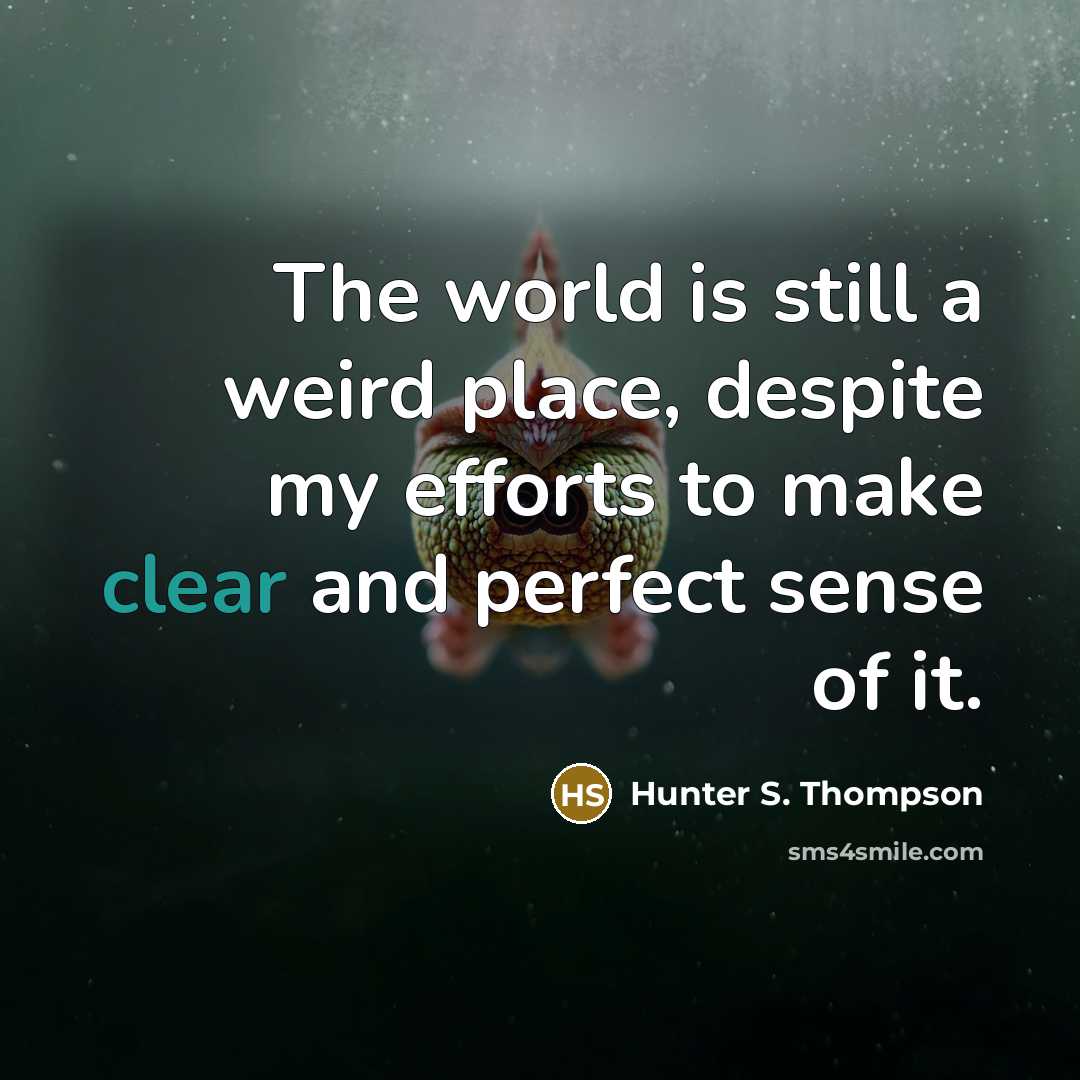 “The world is still a weird place, despite my efforts…” quote by Hunter S. Thompson