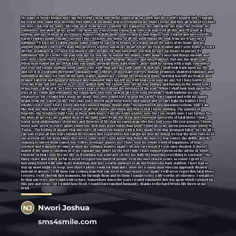 “My name is Nwori Joshua and I am the world's…” quote by Nwori Joshua