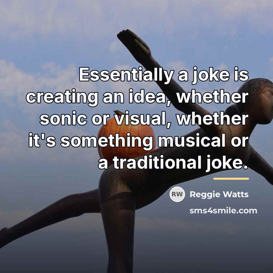 “Essentially a joke is creating an idea, whether sonic or…” quote by Reggie Watts