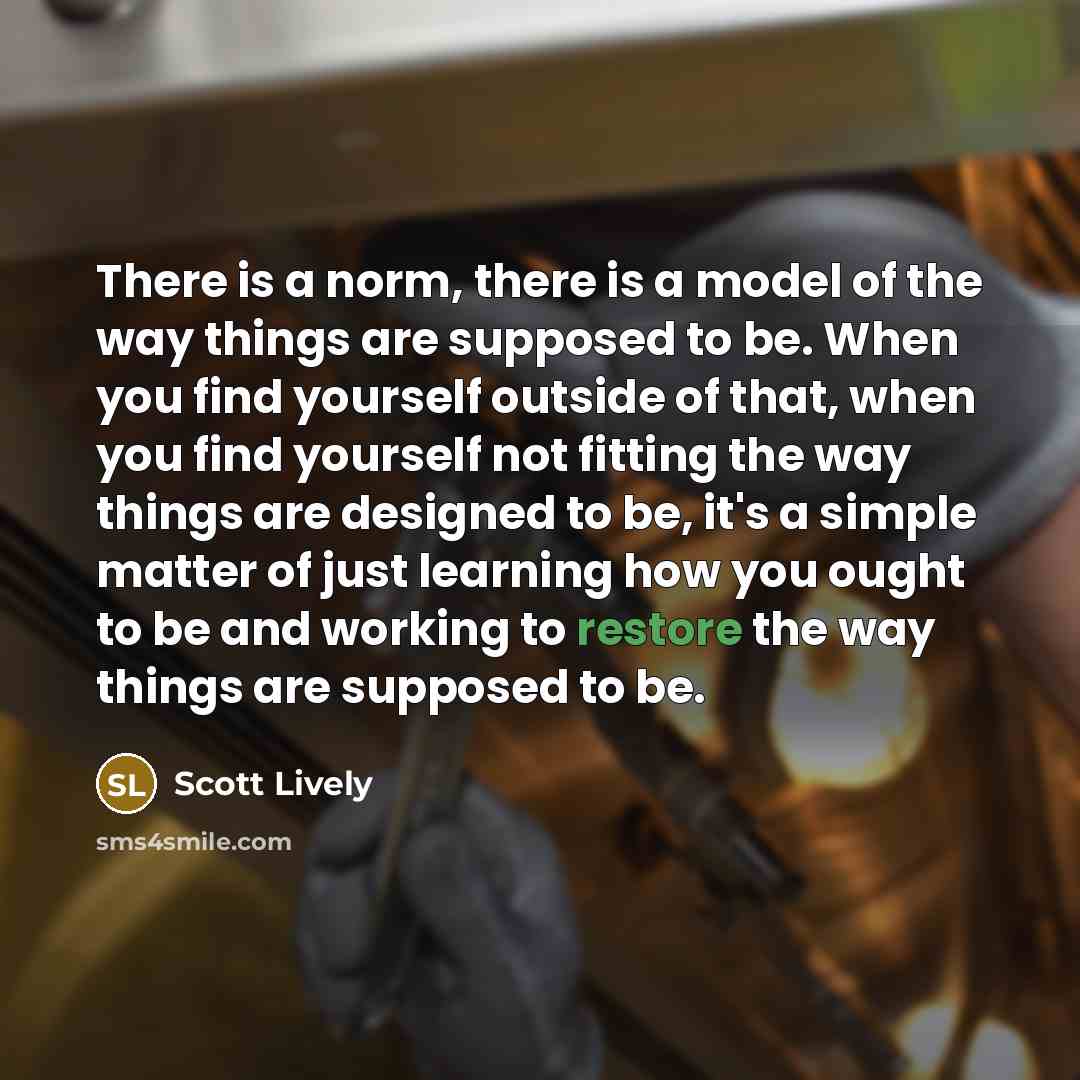 “There is a norm, there is a model of the…” quote by Scott Lively