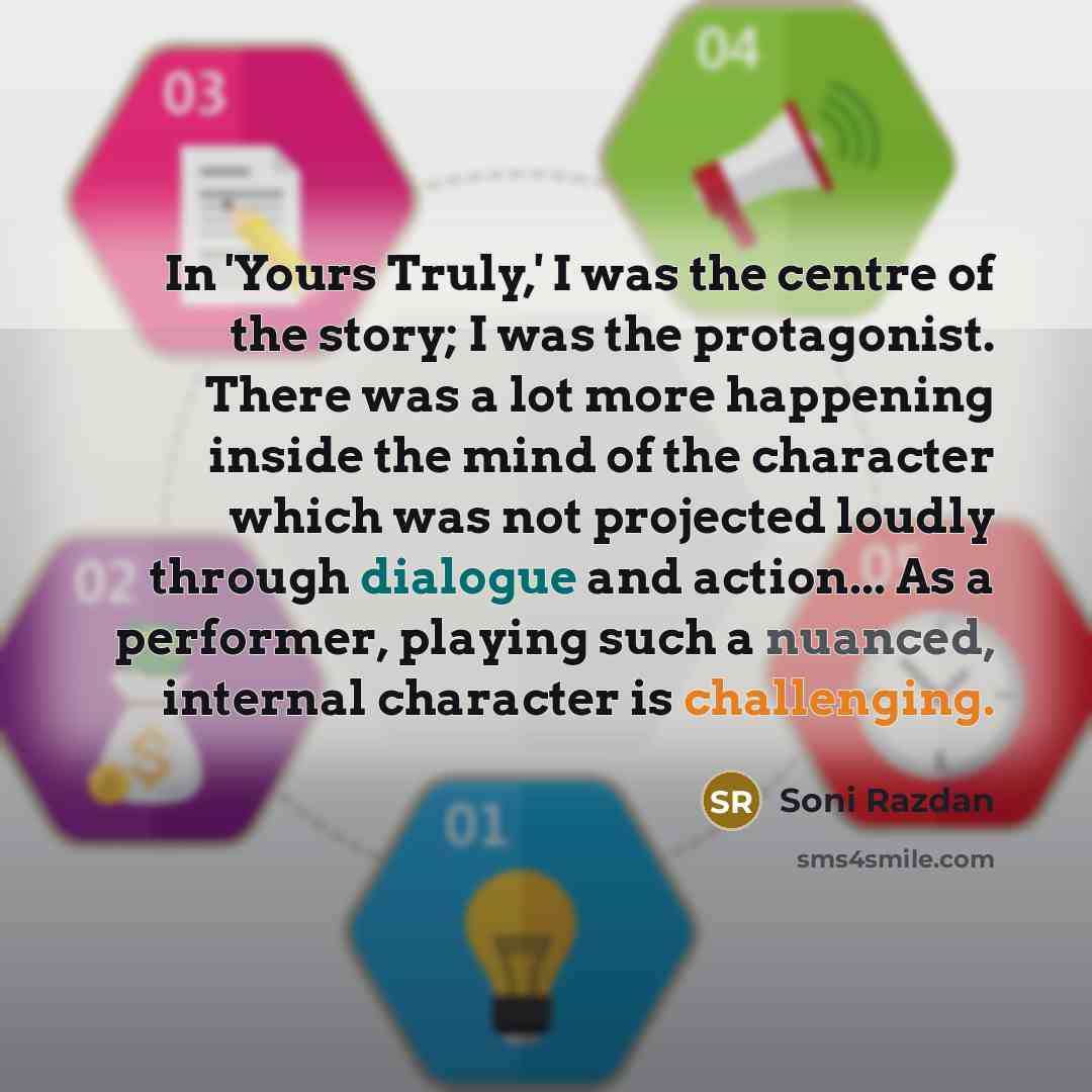 “In 'Yours Truly,' I was the centre of the story;…” quote by Soni Razdan