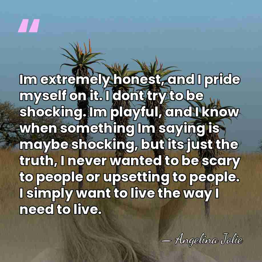Im extremely honest, and I pride myself on it. I dont try&hellip; - Angelina Jolie