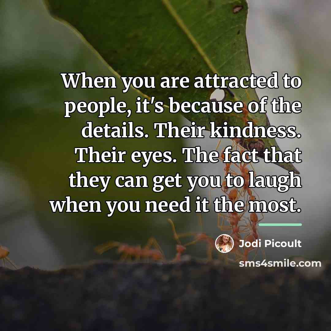 “When you are attracted to people, it's because of the…” quote by Jodi Picoult