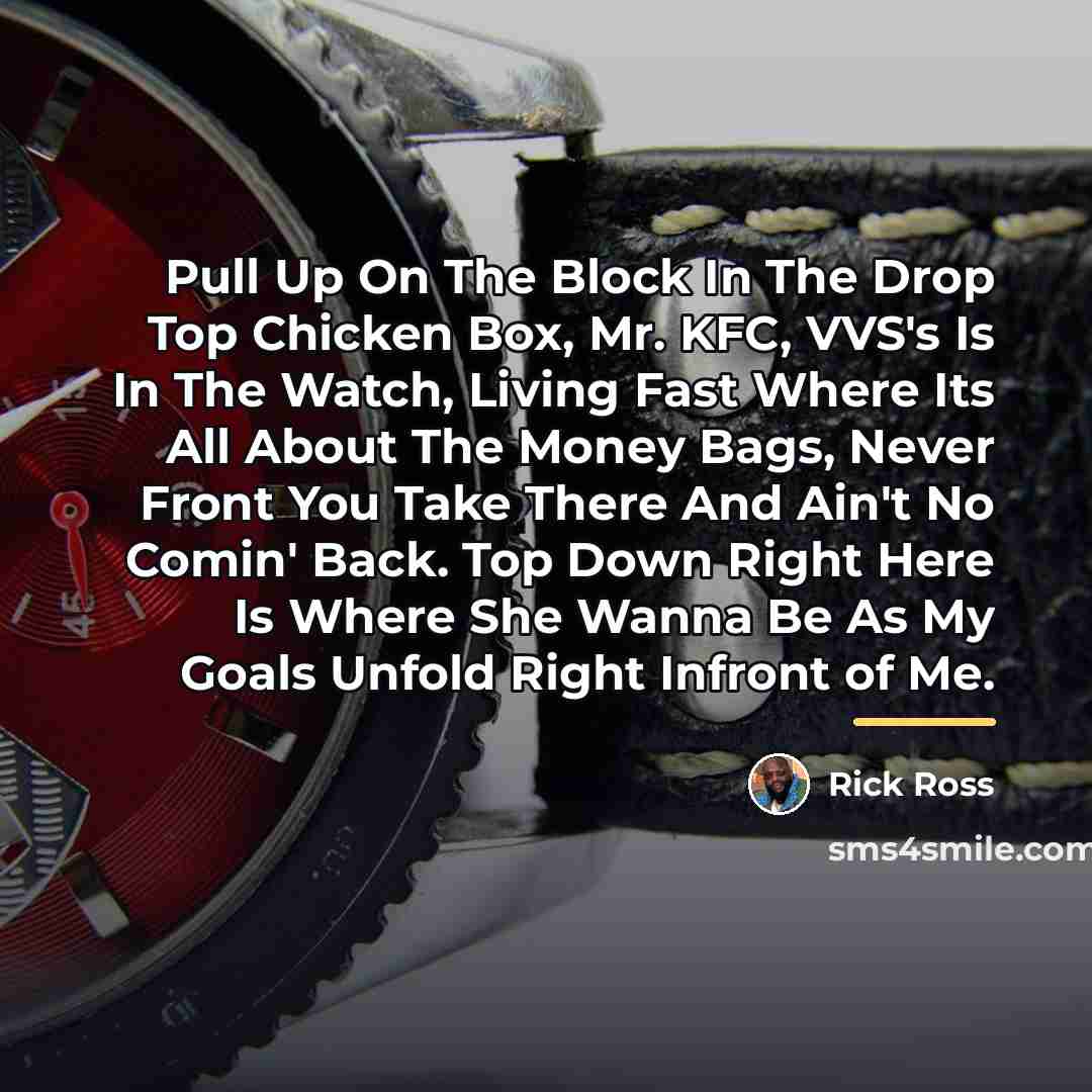 “Pull Up On The Block In The Drop Top Chicken…” quote by Rick Ross
