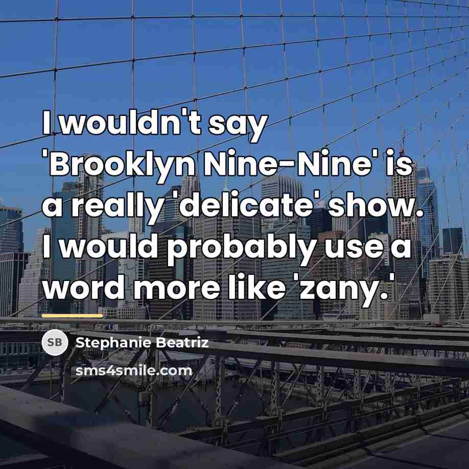 “I wouldn't say 'Brooklyn Nine-Nine' is a really 'delicate' show.…” quote by Stephanie Beatriz