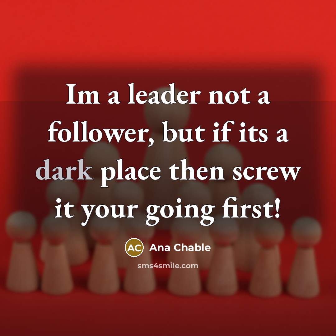 “Im a leader not a follower, but if its a…” quote by Ana Chable
