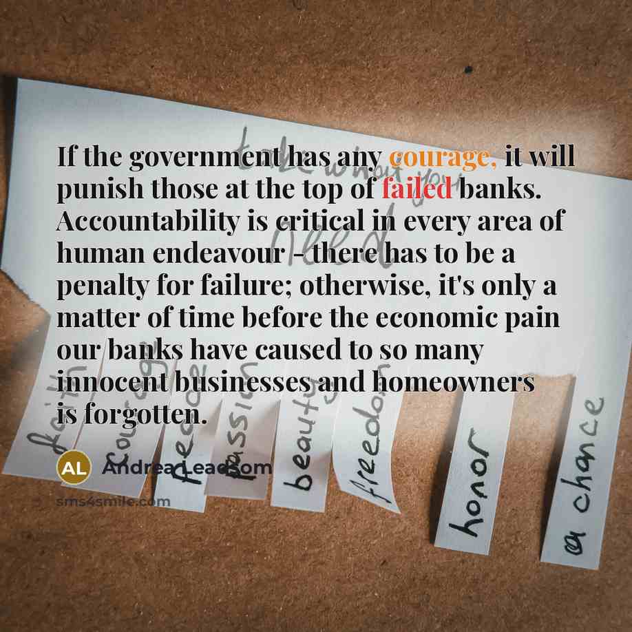 “If the government has any courage, it will punish those…” quote by Andrea Leadsom