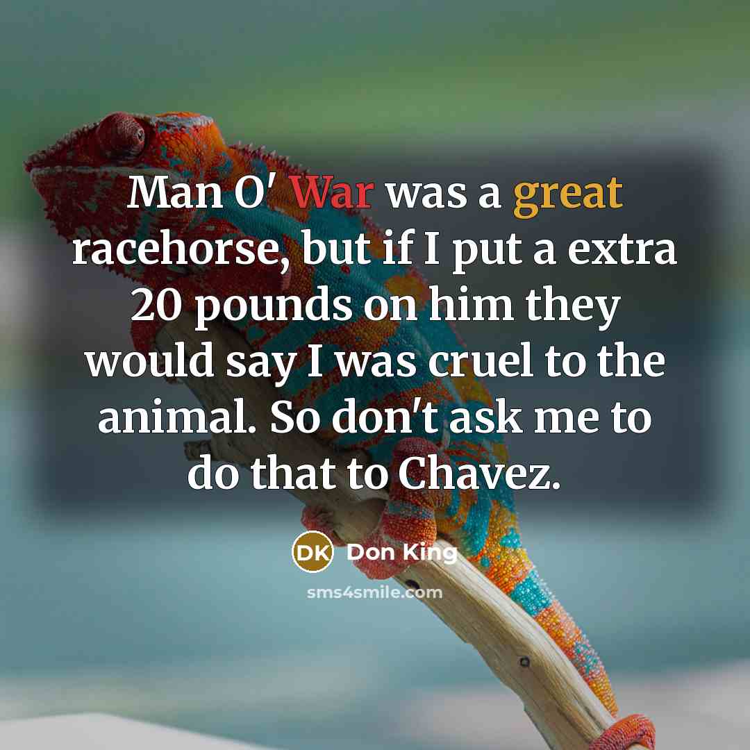 “Man O' War was a great racehorse, but if I…” quote by Don King
