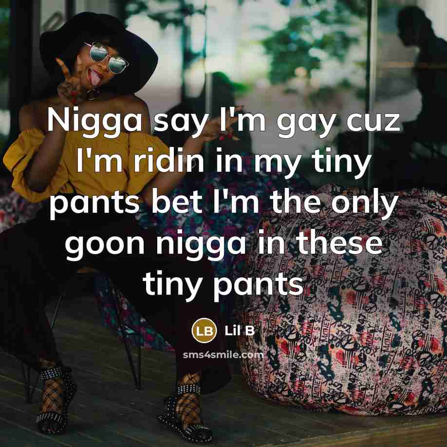 “Nigga say I'm gay cuz I'm ridin in my tiny…” quote by Lil B