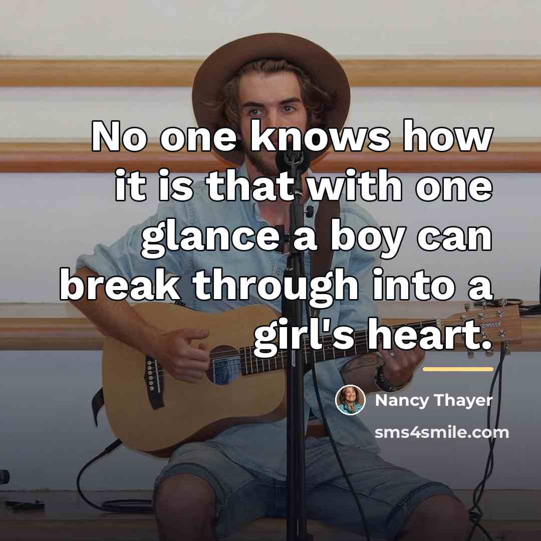 “No one knows how it is that with one glance…” quote by Nancy Thayer
