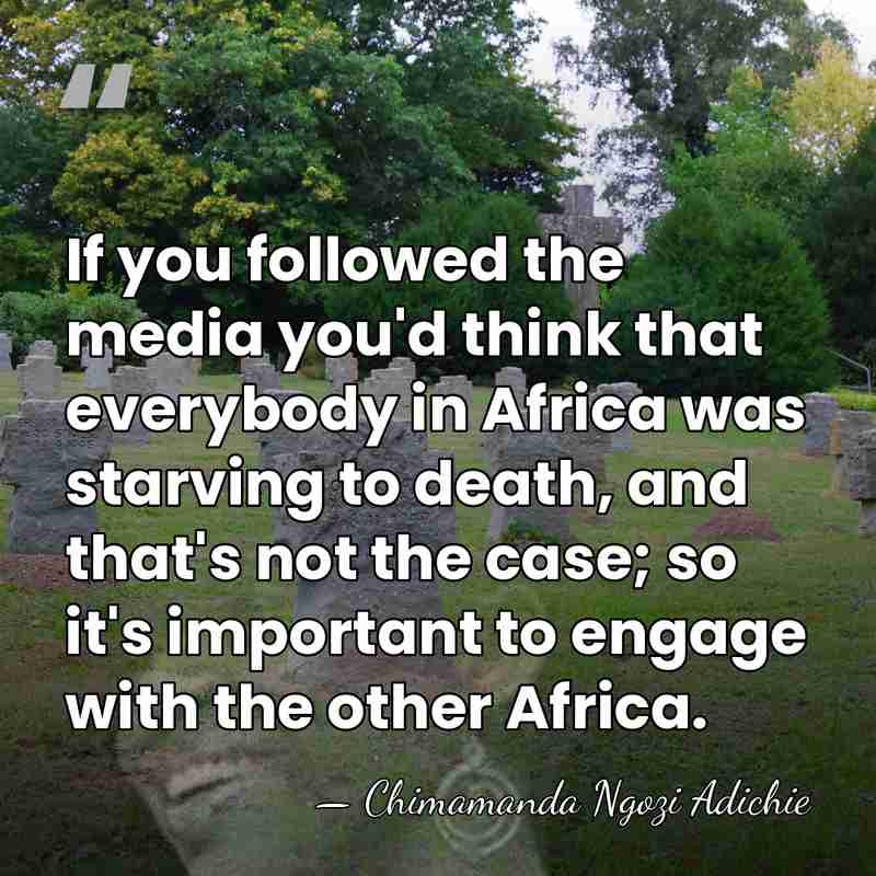 If you followed the media you'd think that everybody in Africa was&hellip; - Chimamanda Ngozi Adichie