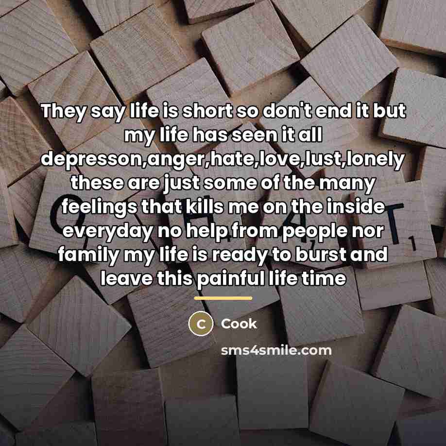 “They say life is short so don't end it but…” quote by Cook