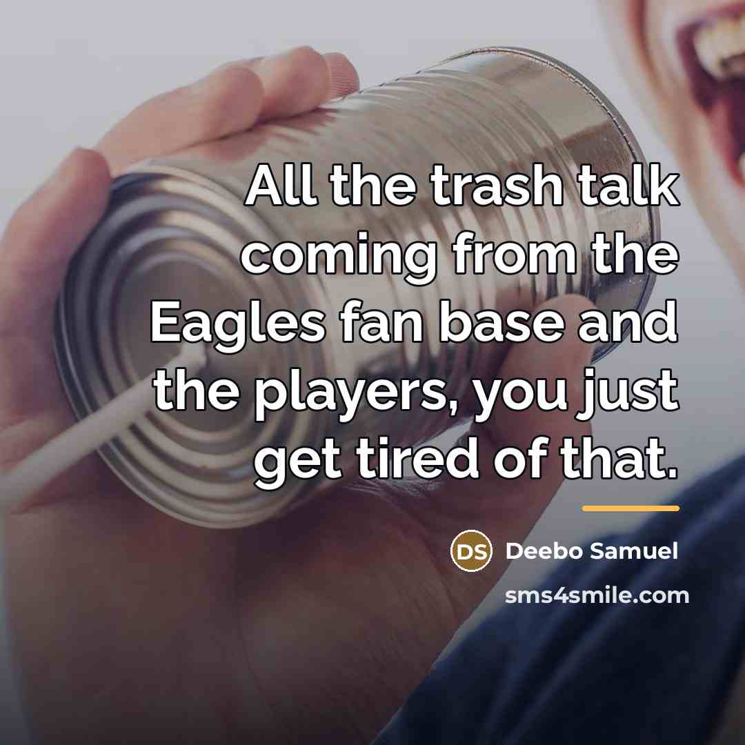 “All the trash talk coming from the Eagles fan base…” quote by Deebo Samuel