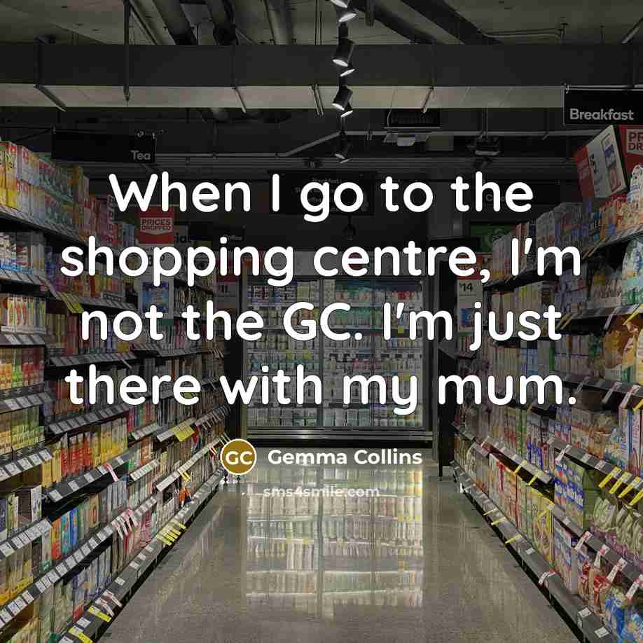 “When I go to the shopping centre, I'm not the…” quote by Gemma Collins