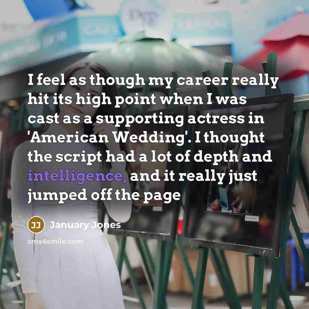 “I feel as though my career really hit its high…” quote by January Jones