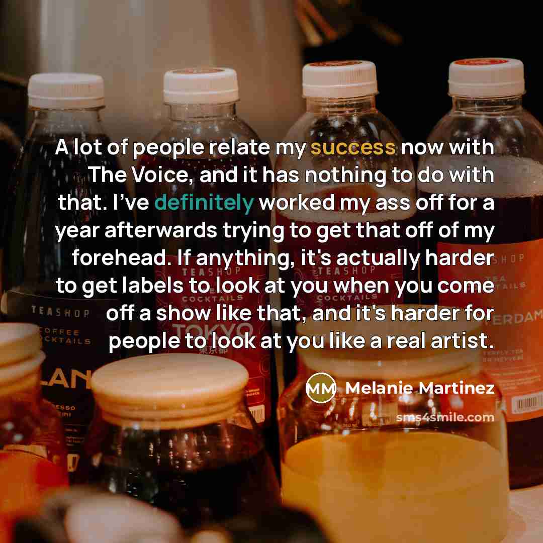 “A lot of people relate my success now with The…” quote by Melanie Martinez