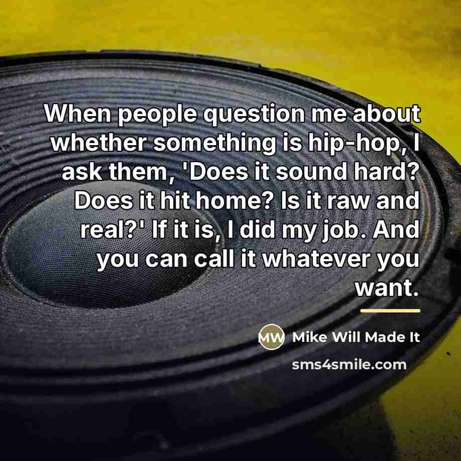 “When people question me about whether something is hip-hop, I…” quote by Mike Will Made It