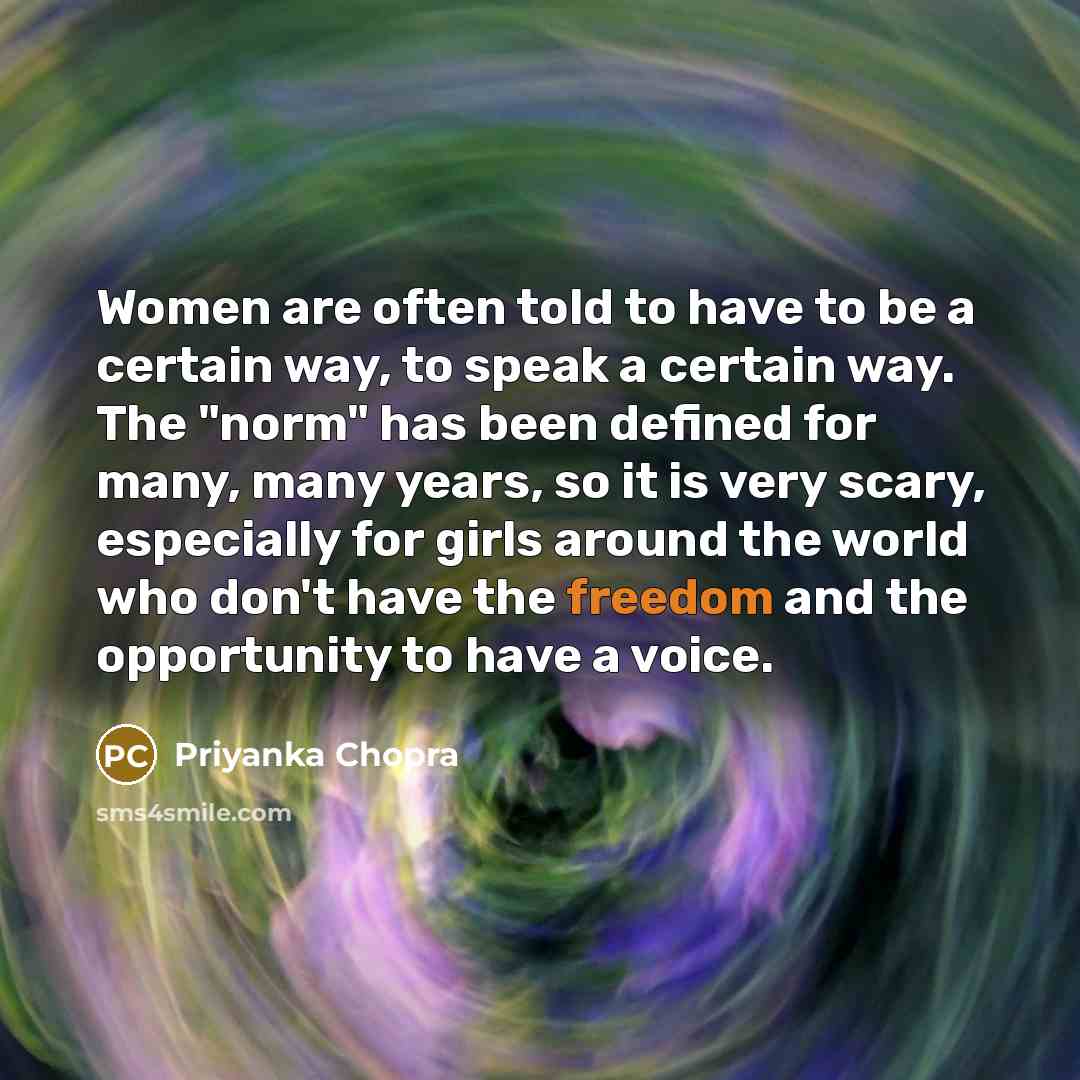 “Women are often told to have to be a certain…” quote by Priyanka Chopra