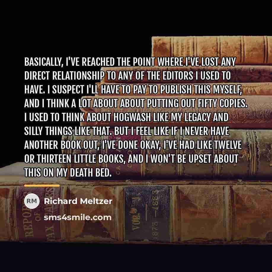 “Basically, I've reached the point where I've lost any direct…” quote by Richard Meltzer