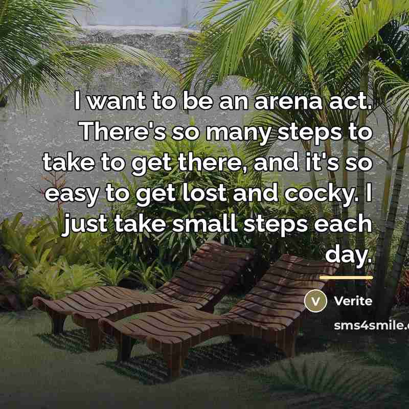 “I want to be an arena act. There's so many…” quote by Verite