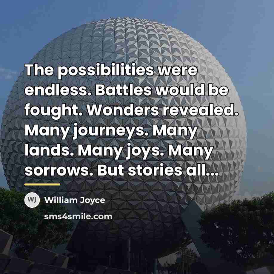 “The possibilities were endless. Battles would be fought. Wonders revealed.…” quote by William Joyce