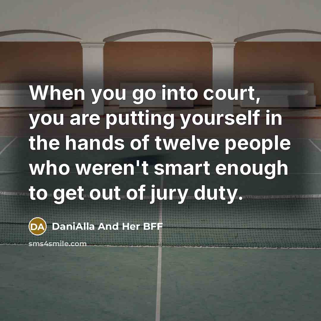 “When you go into court, you are putting yourself in…” quote by DaniAlla And Her BFF