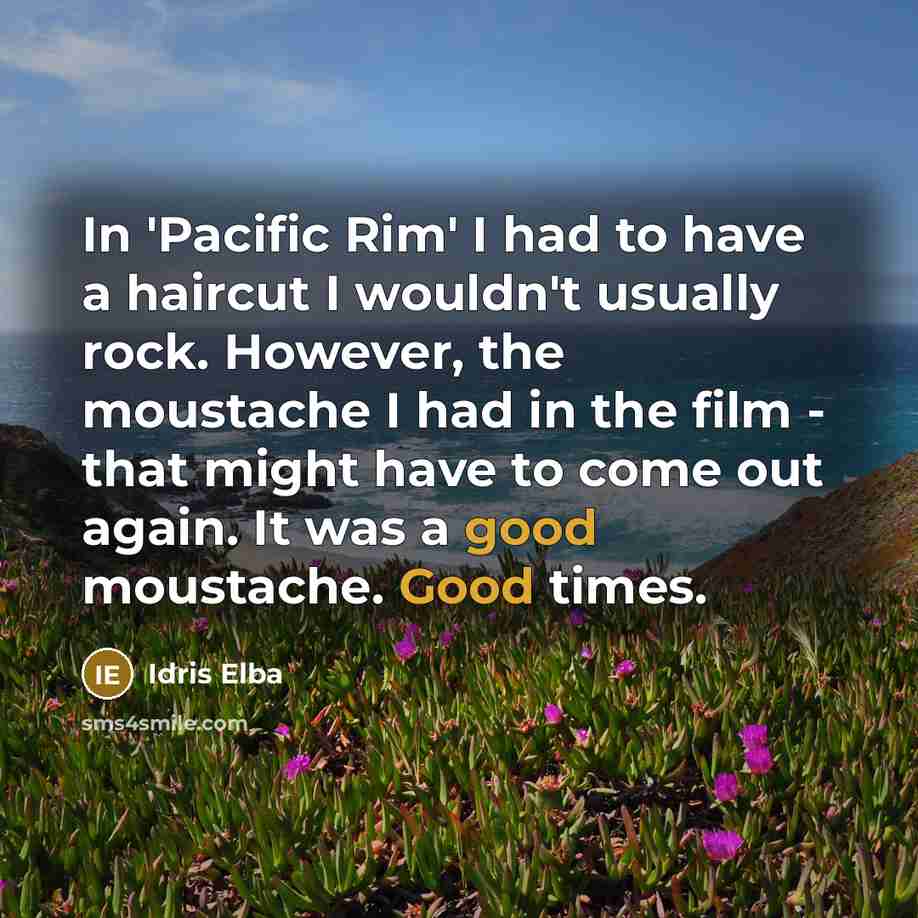 “In 'Pacific Rim' I had to have a haircut I…” quote by Idris Elba