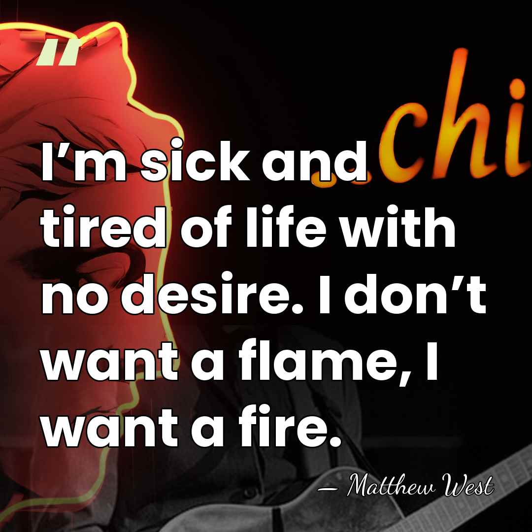 I’m sick and tired of life with no desire. I don’t want&hellip; - Matthew West