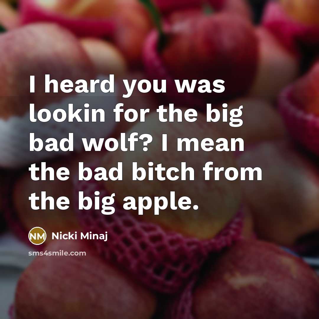 “I heard you was lookin for the big bad wolf?…” quote by Nicki Minaj