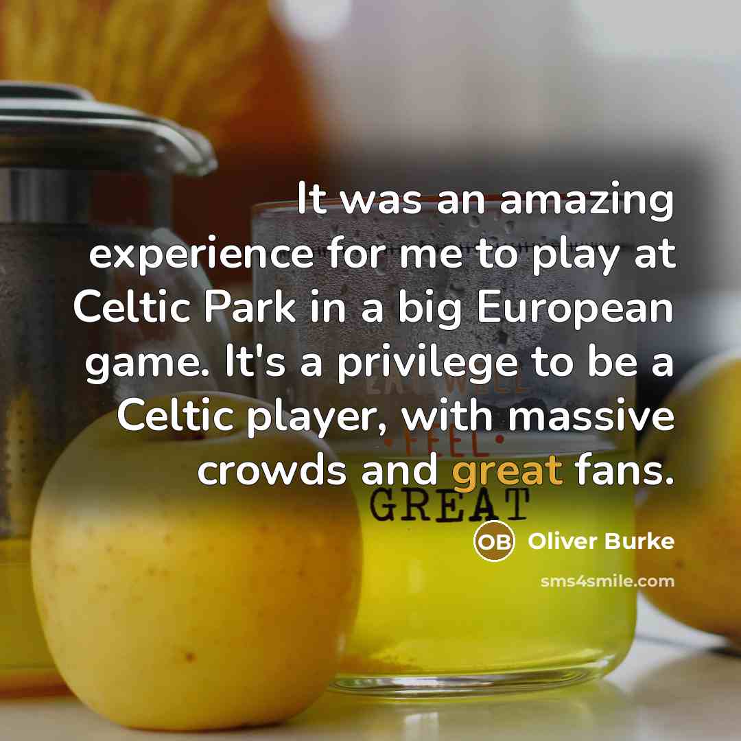 “It was an amazing experience for me to play at…” quote by Oliver Burke
