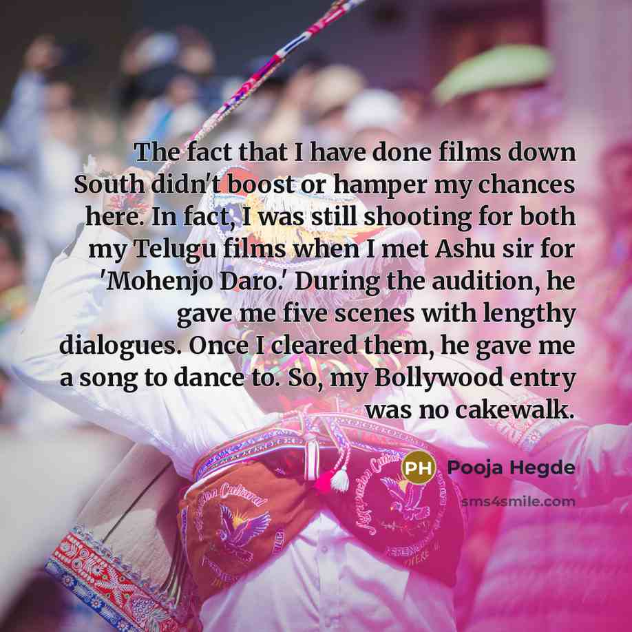 “The fact that I have done films down South didn't…” quote by Pooja Hegde