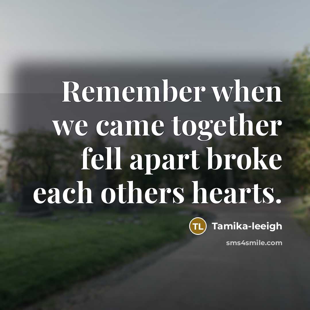 “Remember when we came together fell apart broke each others hearts.” quote by Tamika-leeigh