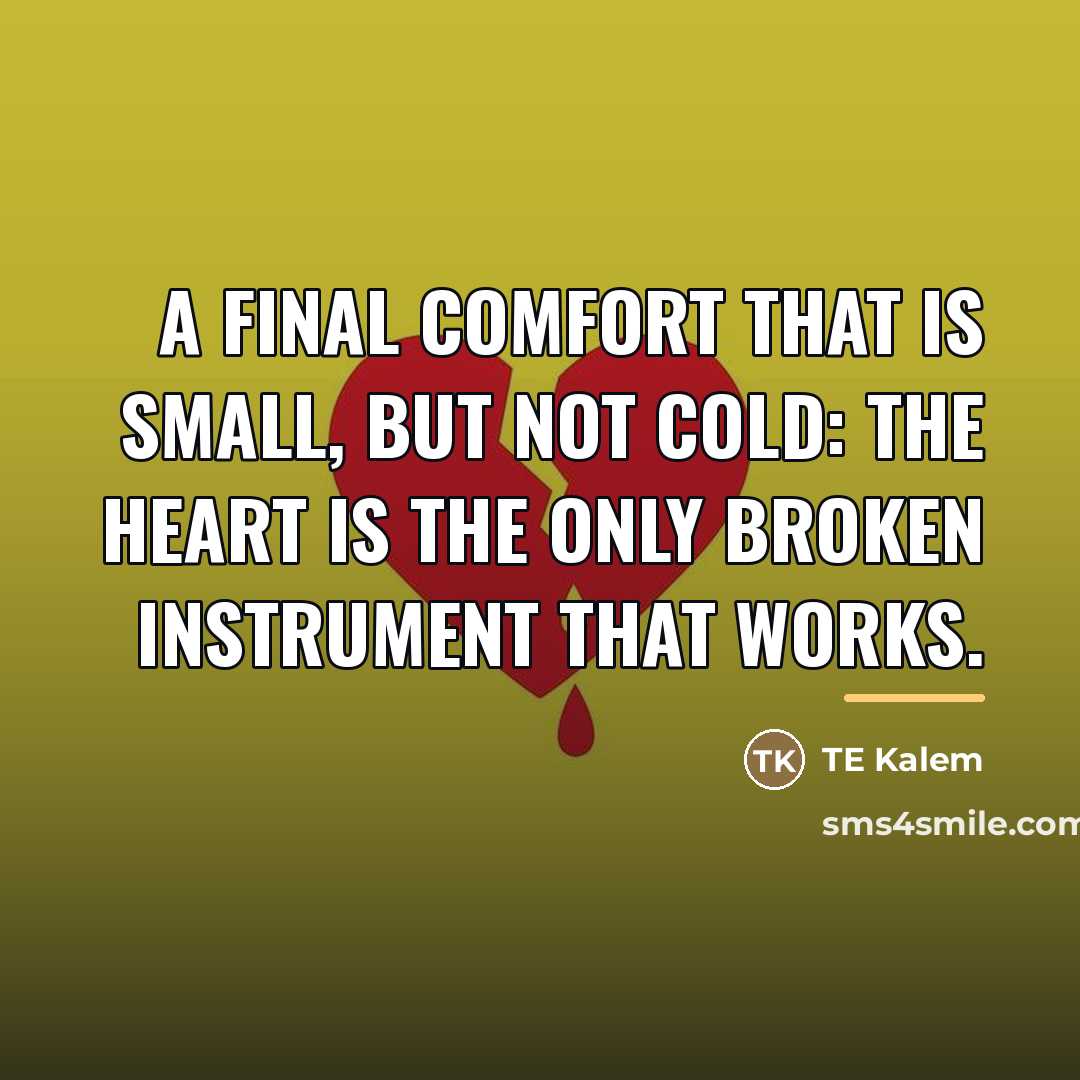 “A final comfort that is small, but not cold: The…” quote by TE Kalem