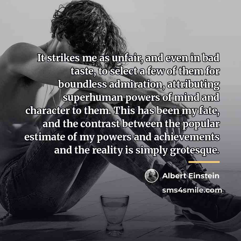 “It strikes me as unfair, and even in bad taste,…” quote by Albert Einstein